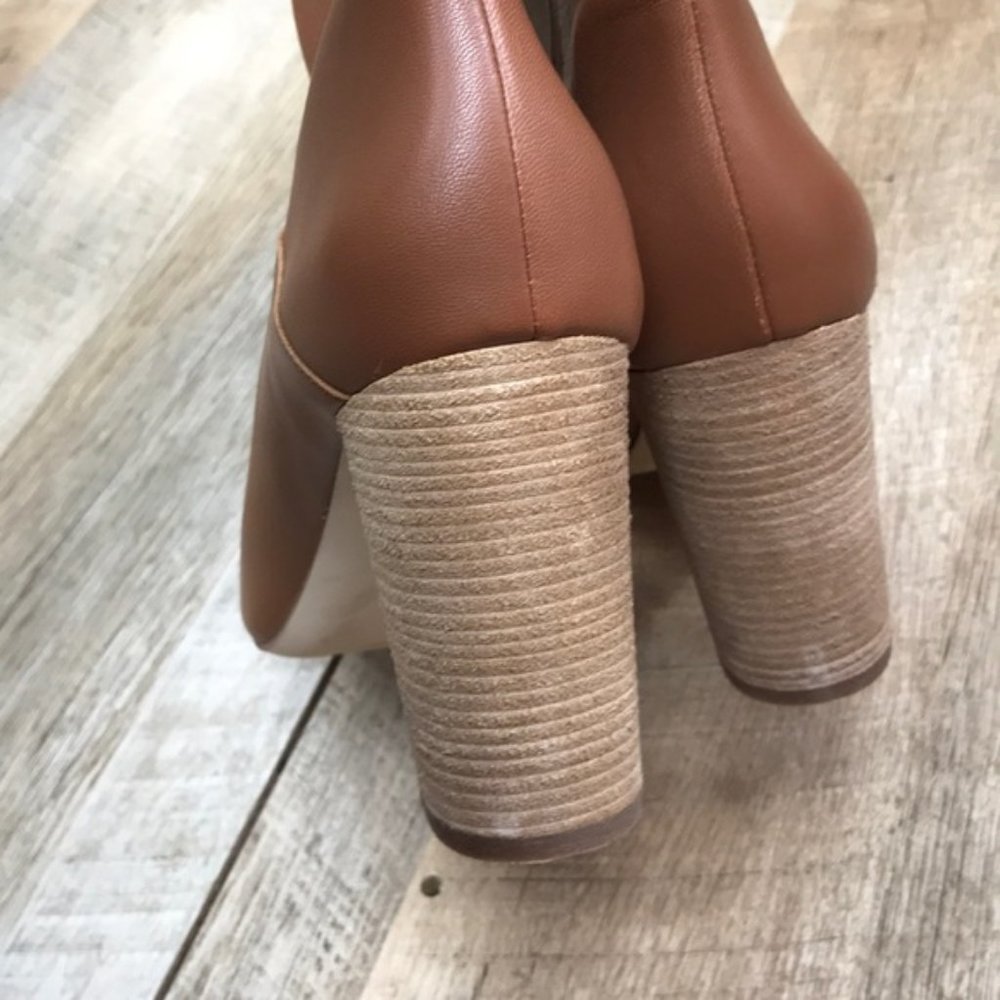 Cole Haan Glenda Stacked Heel Leather Knee Boots - Picture 5 of 8